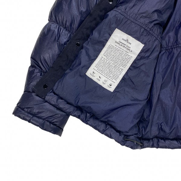 Stone Island Navy Down Filled Garment Dyed Puffer Jacket#N#– Mat's Island