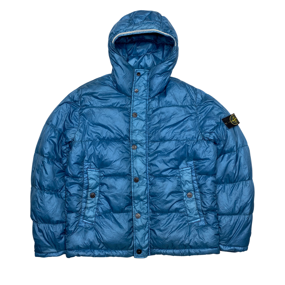 Stone Island Sky Blue Garment Dyed Puffer Jacket – Mat's Island