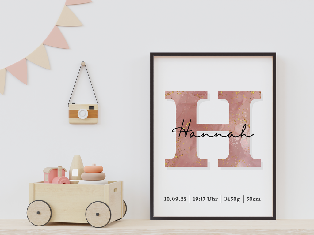 Geburtsposter personalisiert | Geschenk zur Geburt Babyposter | Kinderzimmer Babygeschenk