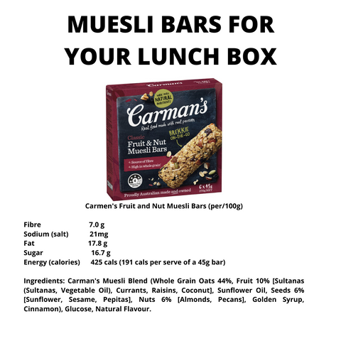 carmens fruit and nut muesli bars