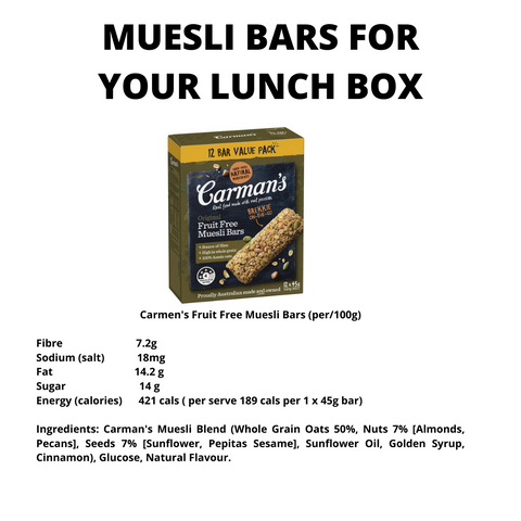 carmens fruit free muesli bars