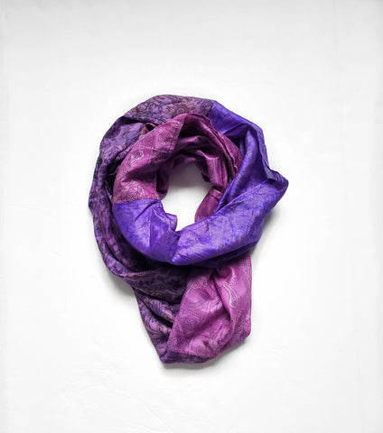 Silk infinity scarf upcycled sustainable