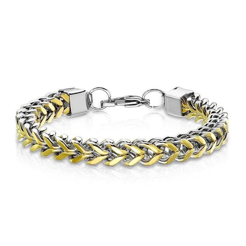 Men's Gold Tone Stainless Steel Franco Chain Bracelet