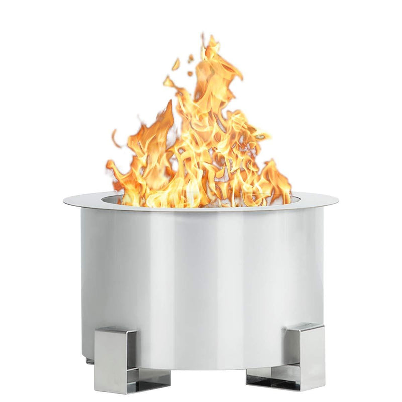 21.5'' Portable Smokeless Fire Pit Stainless Wood Burning Firepit Bowl