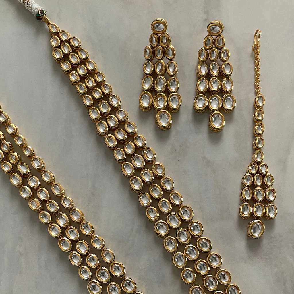 Traditional Kundan Rani Haar Necklace Set | Ambar Jewels |