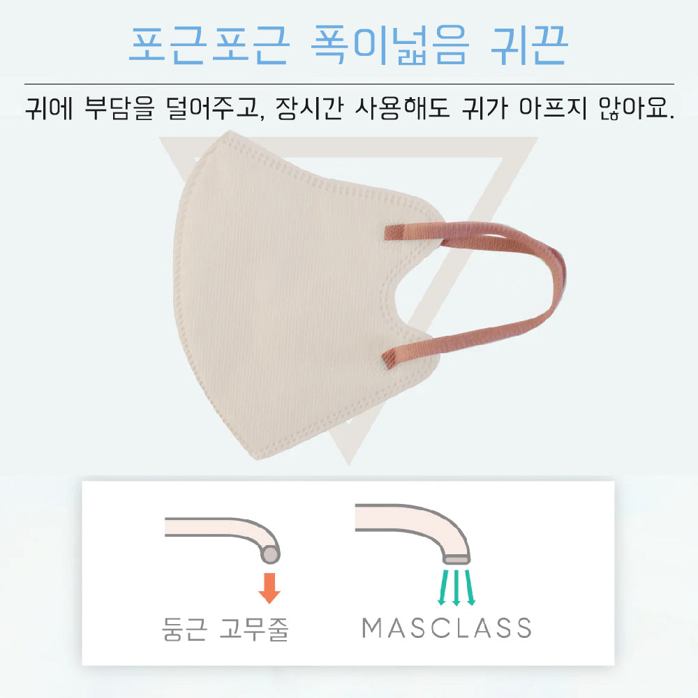 부드럽고 넓은 귀 끈 마스크