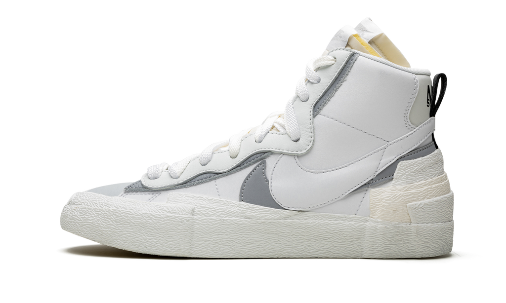 nike sacai blazer white grey