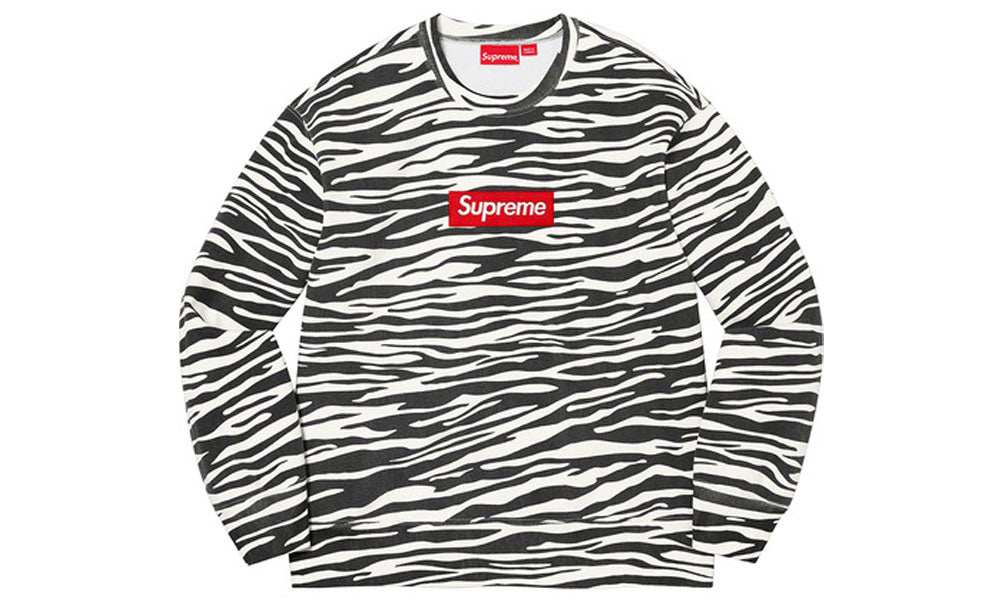 Supreme Box Logo Crewneck Zebra ゼブラ Lsup - スウェット