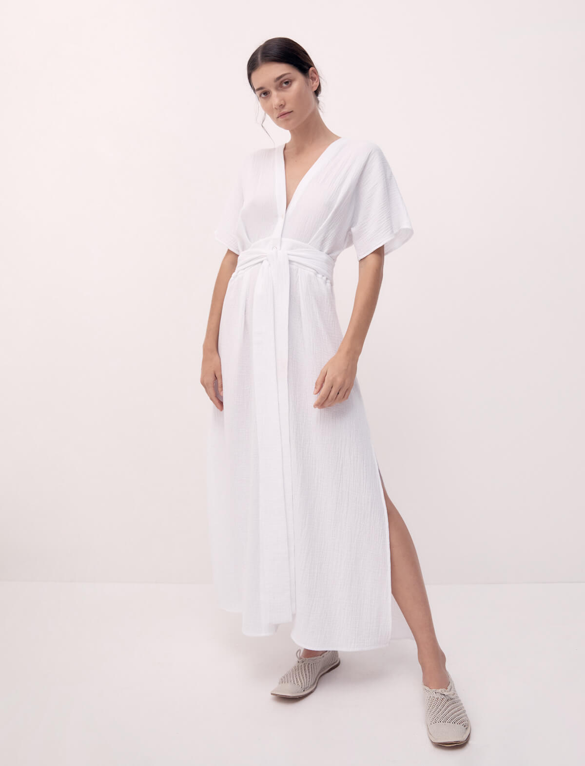 BIRD & KNOLL Ines Open Back Dress In White | CLOSET Singapore