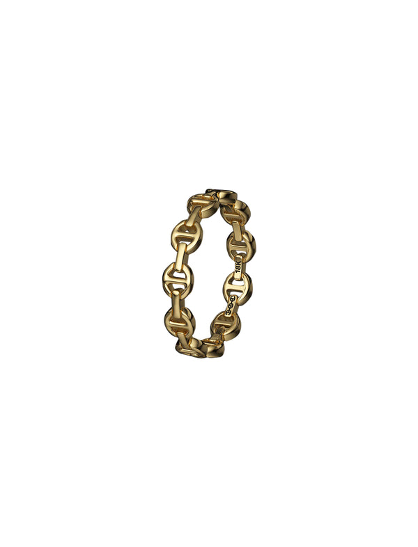 HOORSENBUHS ® Micro Dame Tri-Link I Ring 18k Yellow Gold | Multi