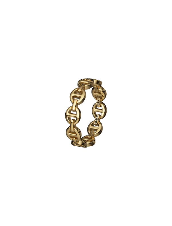 HOORSENBUHS ® Micro Dame Tri-Link II Ring 18k Yellow Gold | Multi