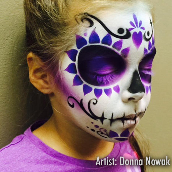 Sugar Skull Kisses Face Painting Stencil | ShowOffs Body Art / ProAiir ...