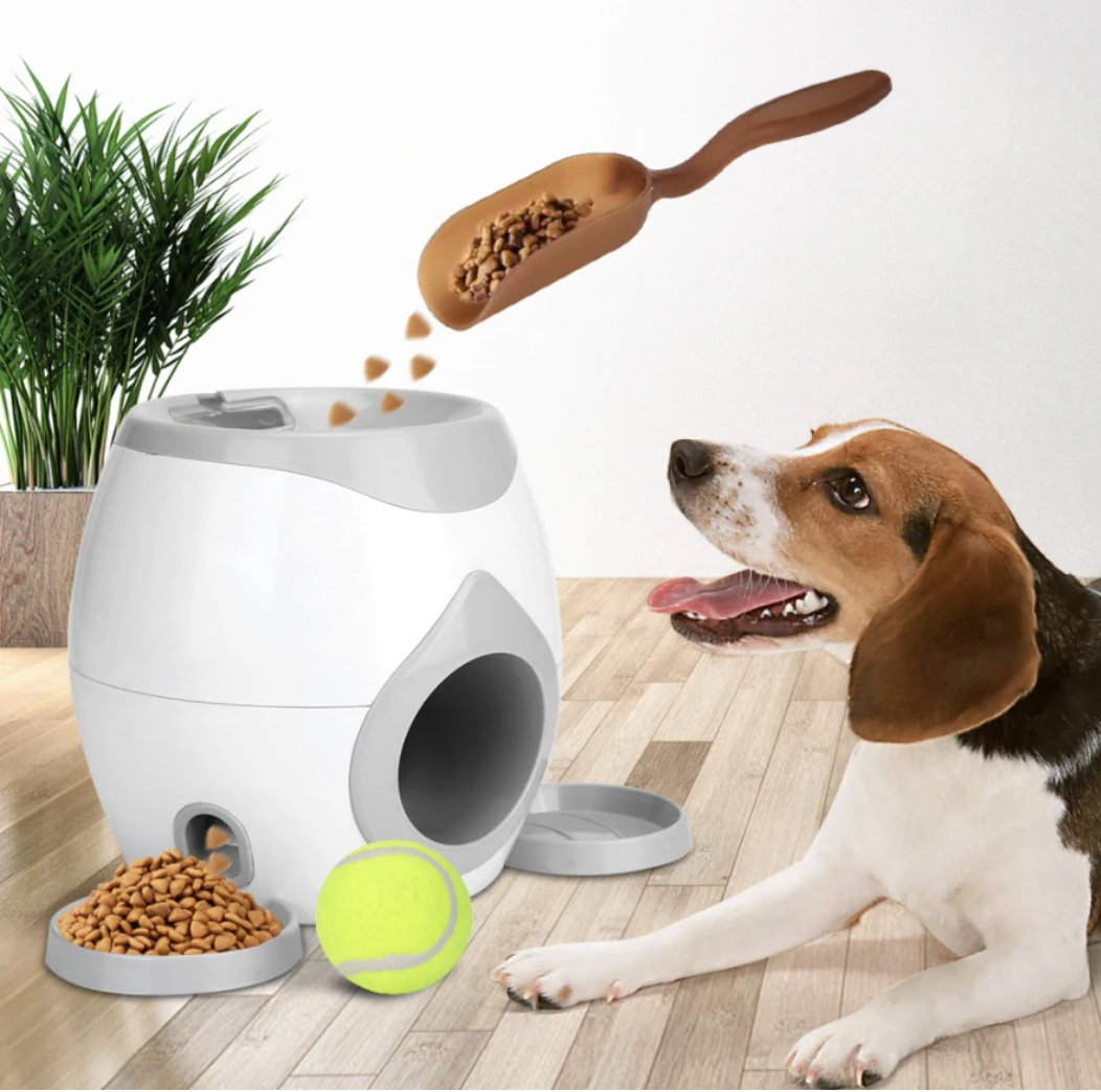 Pet Dog Fetch And Treat Machine Interactive Slow Feeder Ball