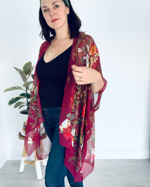 Our Beautiful Floral Velvet Burnout Kimono – Just Style LA