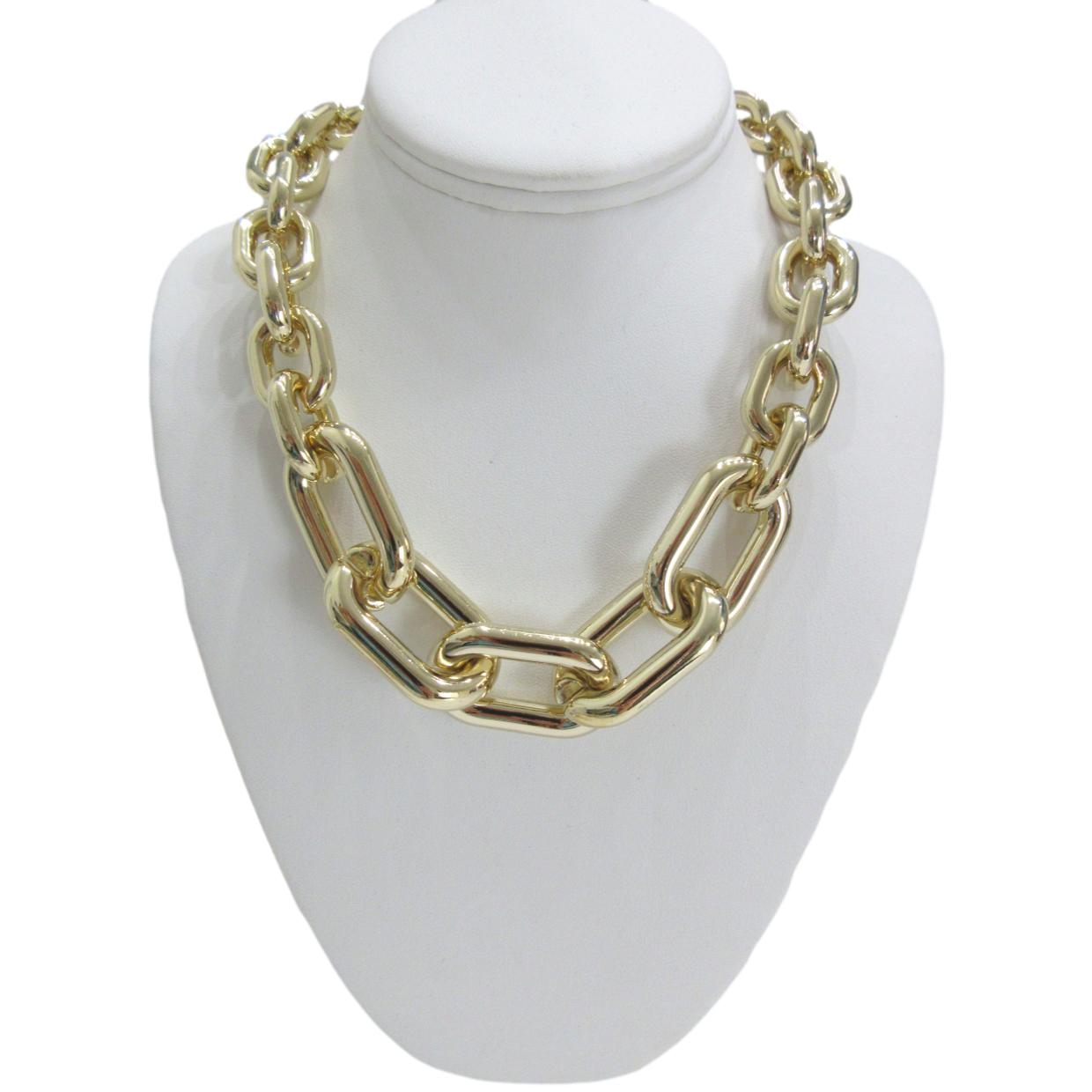 Chunky Rectangular Link Necklace Made in Italy - Marti Rosenburgh Designs