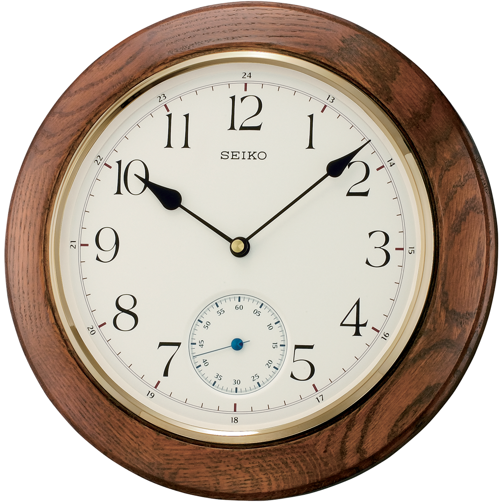 SEIKO ONLINE STORE QXA432B Oak Wood clock with sub-second hand – SEIKO  CLOCKS INDIA