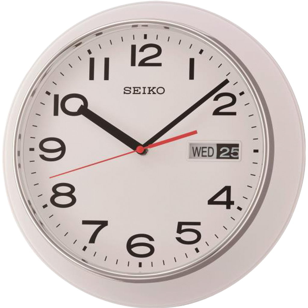 SEIKO ONLINE STORE QXF102H White Clock with Calendar – SEIKO CLOCKS INDIA
