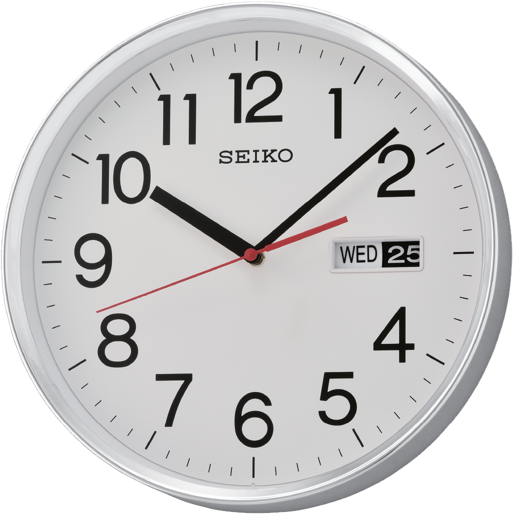 SEIKO ONLINE STORE QXF104S White Clock with Calendar – SEIKO CLOCKS INDIA