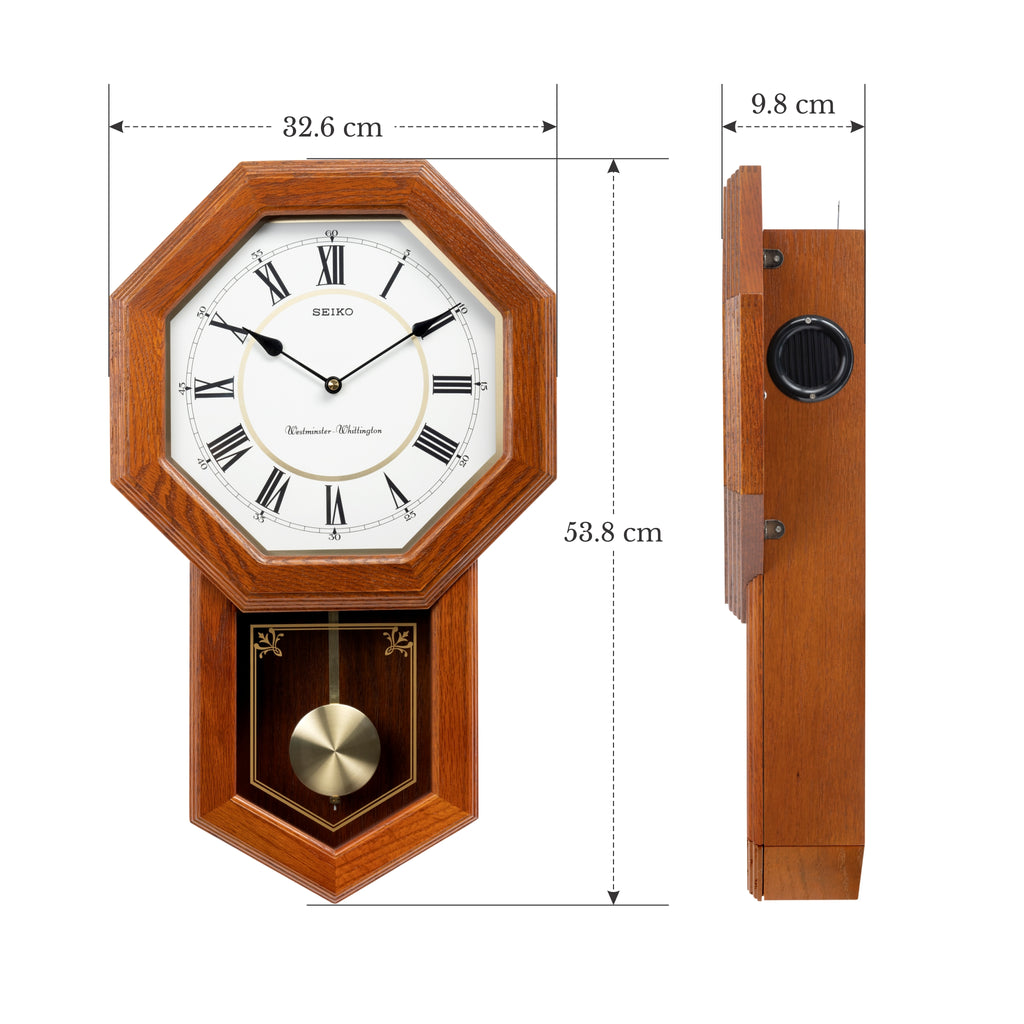 SEIKO ONLINE STORE QXH110B DUAL CHIME MUSICAL OAK WOOD PENDULUM CLOCK – SEIKO  CLOCKS INDIA