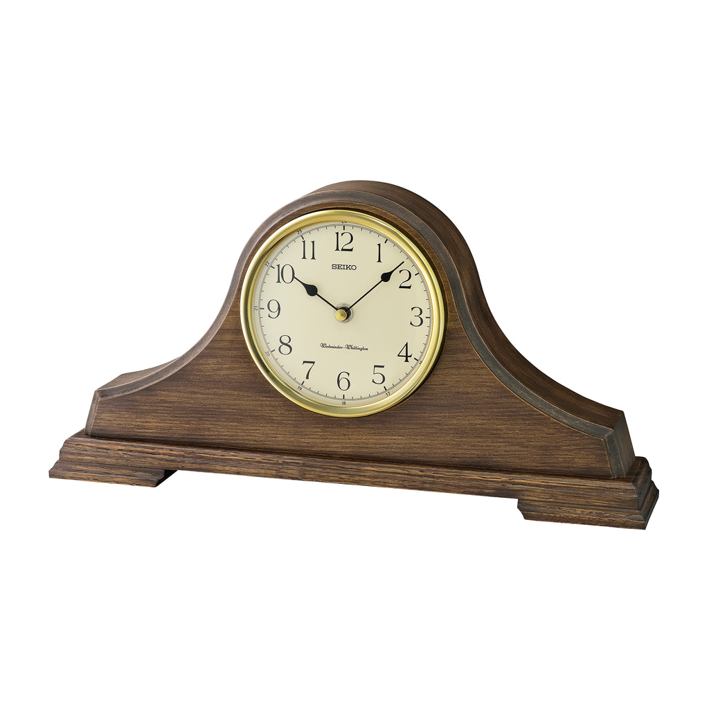 SEIKO ONLINE STORE QXJ031B Wooden Oak Finish Mantel Clock with Hourly Chime  – SEIKO CLOCKS INDIA