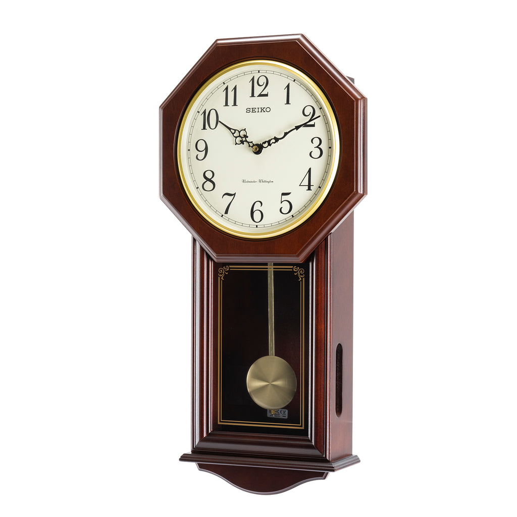 SEIKO ONLINE STORE QXH076B Octagonal Classical Pendulum Clock – SEIKO CLOCKS  INDIA