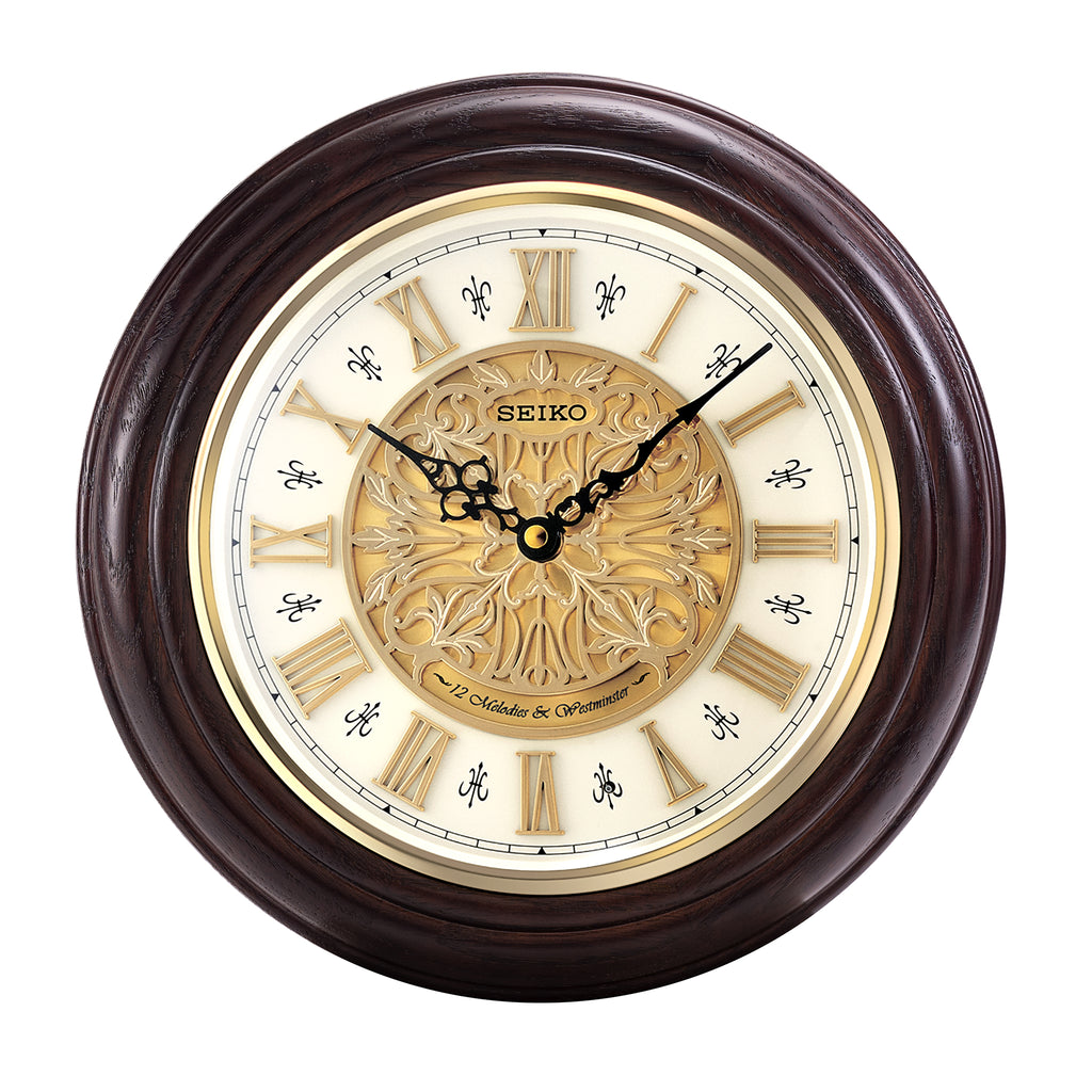 SEIKO ONLINE STORE QXM342B Oak Wood Musical with Ornamental Dial and Roman  Numerals – SEIKO CLOCKS INDIA