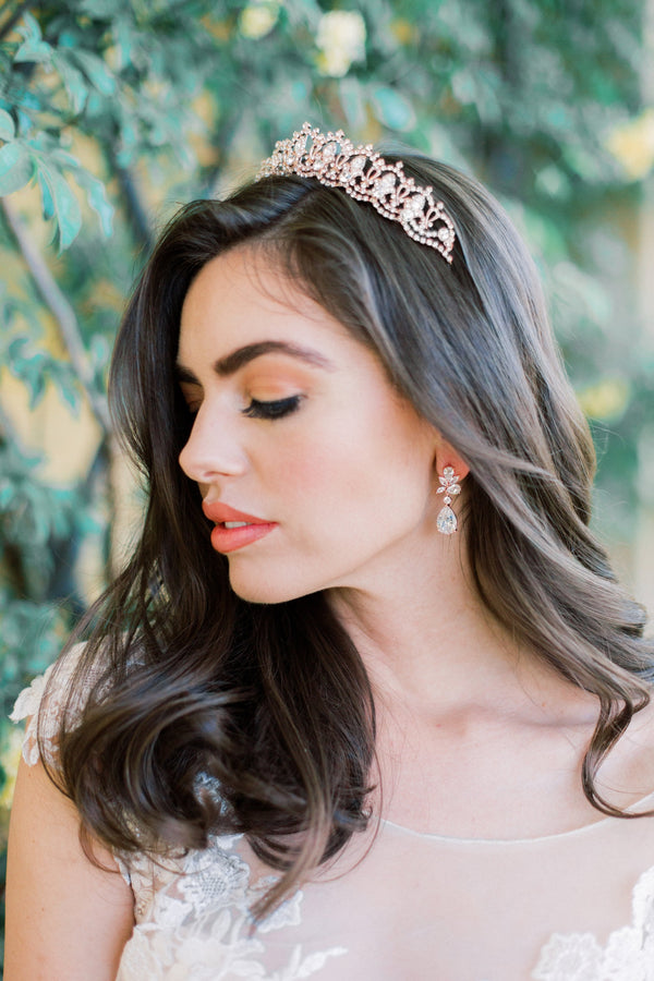 Crystal and Pearl Bridal Tiara Ranier Tiara | Eden Luxe Bridal Silver