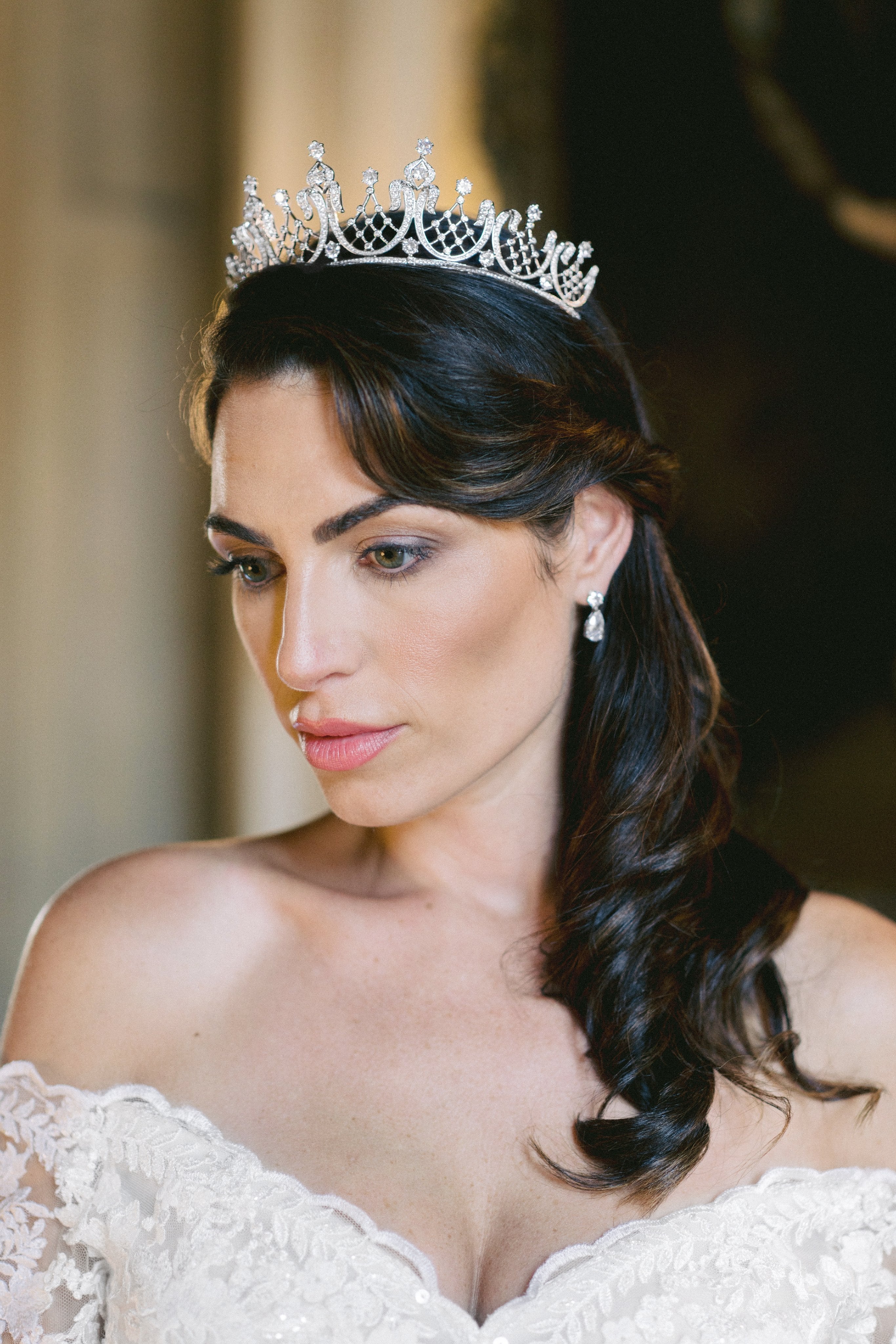 Crystal and Pearl Bridal Tiara Ranier Tiara | Eden Luxe Bridal Silver