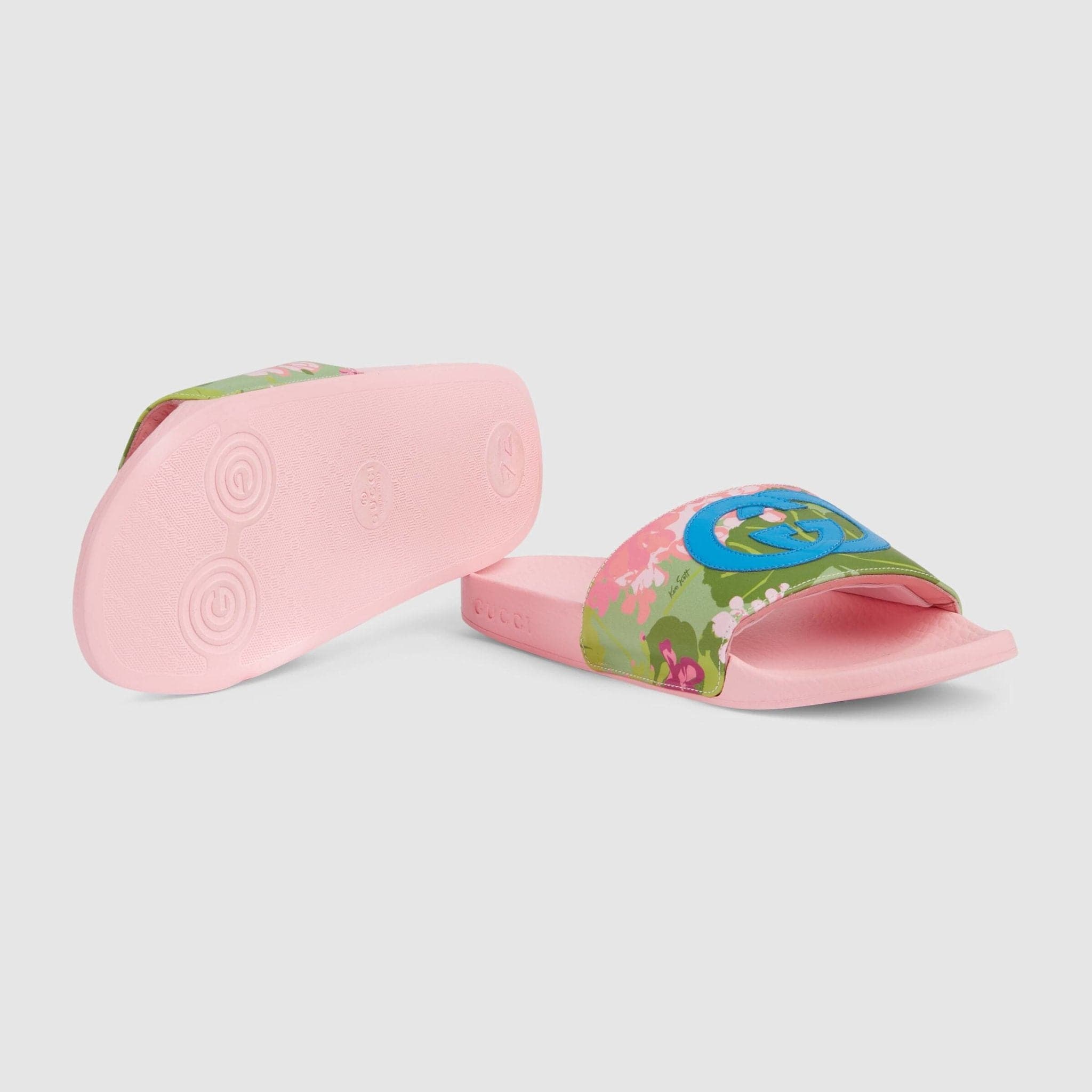 gucci ken scott floral slides