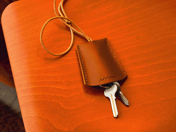 Tan Leather Key Holder, Bell Key Case