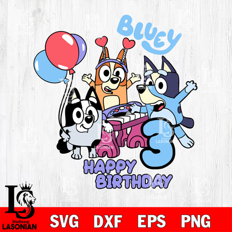 Bluey Birthday Girl Customized Name SVG, PNG, DXF. Instant download files  for Cricut Design Space, Silhouette, Cutting, Printing, or more