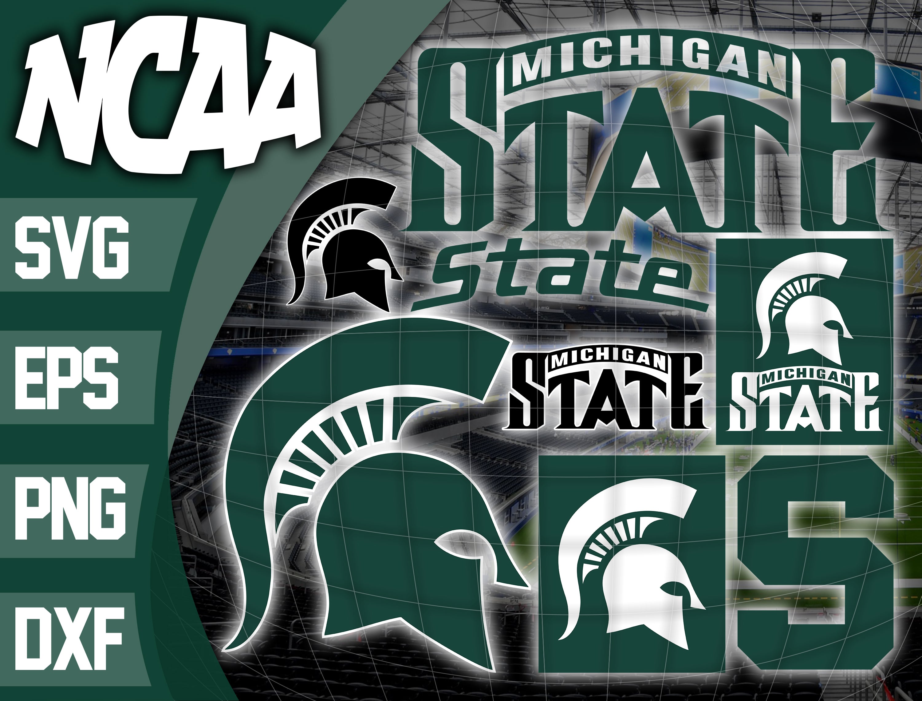 Bundle Logo Michigan State Spartans Svg Eps Dxf Png File Lasoniansvg