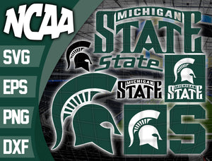 Bundle Logo Michigan State Spartans Svg Eps Dxf Png File Bundle Ncaa Lasoniansvg