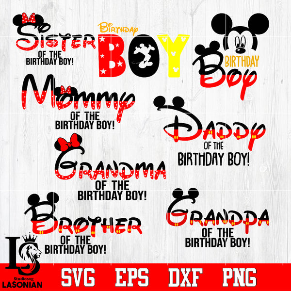 Download Bundle Mickey Mouse Birthday Party Boy Disney Family Head Ears Baby Lasoniansvg