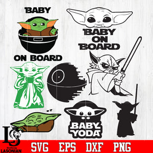 Download Baby On Board Baby Yoda Svg Dxf Eps Png File Lasoniansvg