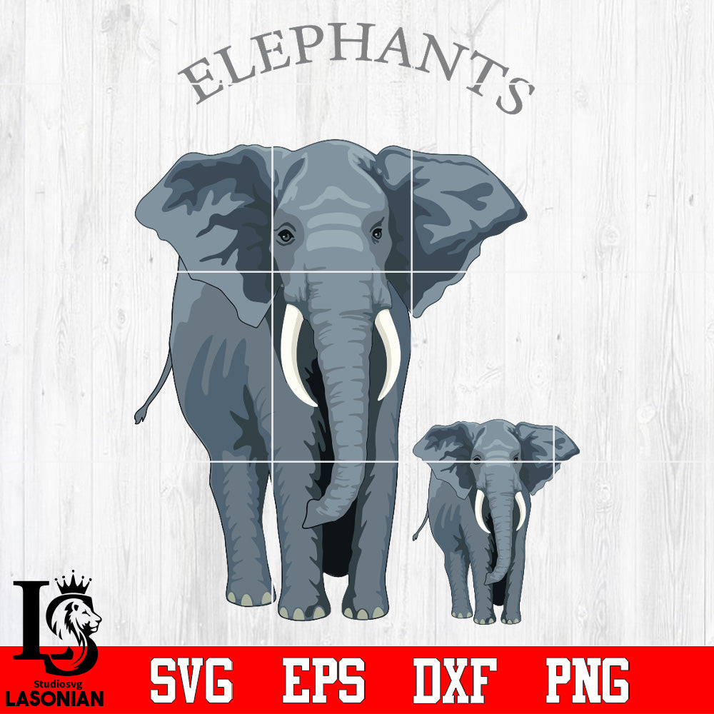 Elephant Mom And Baby Svg Dxf Eps Png File Lasoniansvg