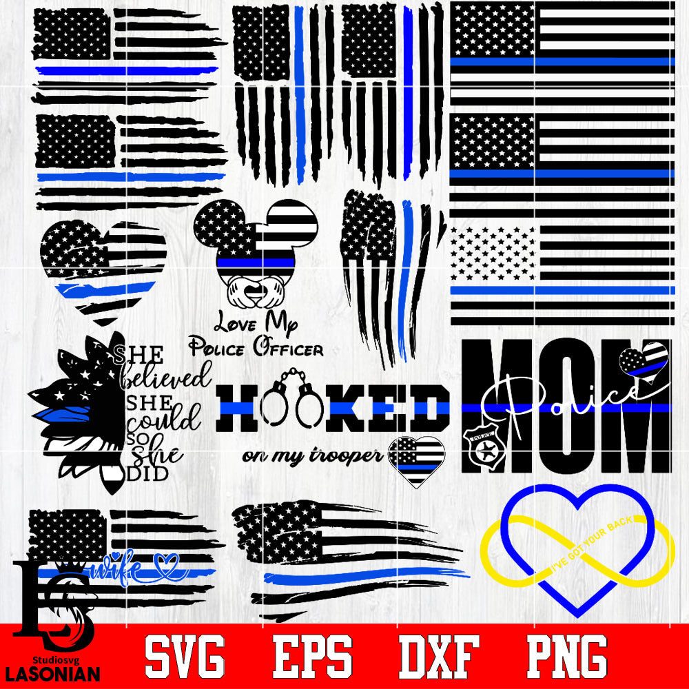 Download Bundle Police Back The Blue Thin Blue Line Police Officer Poli Lasoniansvg