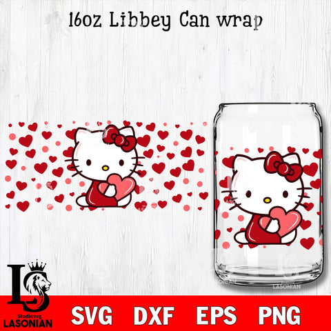 Valentine's Day Tumbler 16 oz Glass Cup | Hello Kitty Glass Cup | Kitty |  Valentines | Glass Cup | Keroppi | Libbey | Kitti