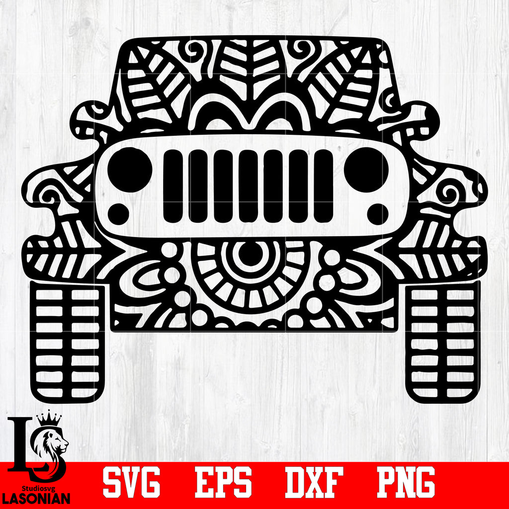 Download Jeep Mandala Jeep Zentangle Mandala Svg Eps Dxf Png File Lasoniansvg
