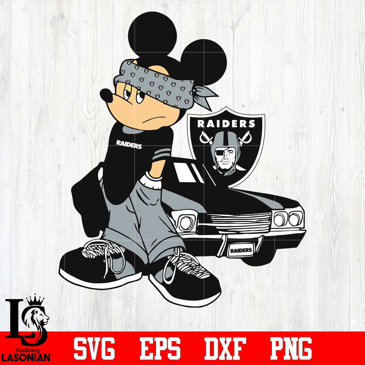 Las Vegas Raiders Gangster Mickey Mouse svg eps dxf png file – lasoniansvg