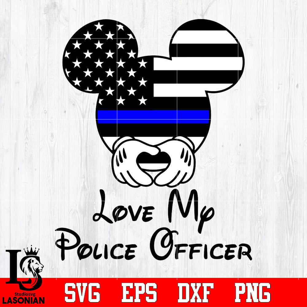 Download Love My Police Officer Svg Dxf Eps Png File Lasoniansvg