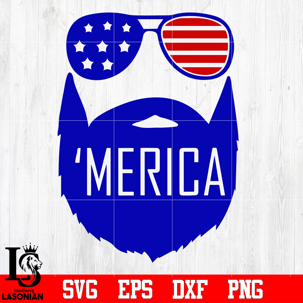 Download Merica Father S Day Man Glasses America Flag Independence Day Svg Eps Lasoniansvg