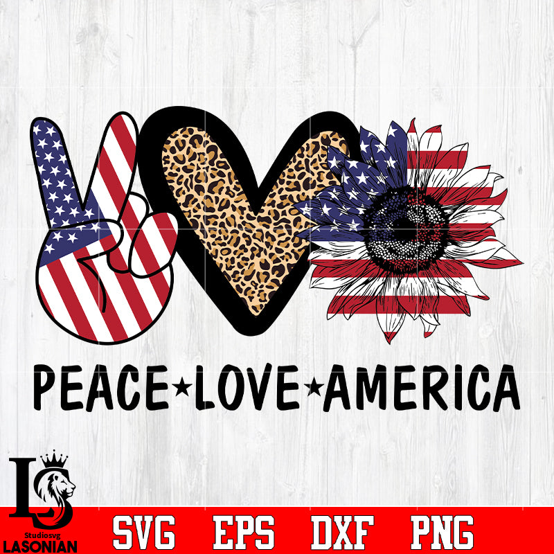 Free Free 309 Peace Love America Sunflower Svg SVG PNG EPS DXF File