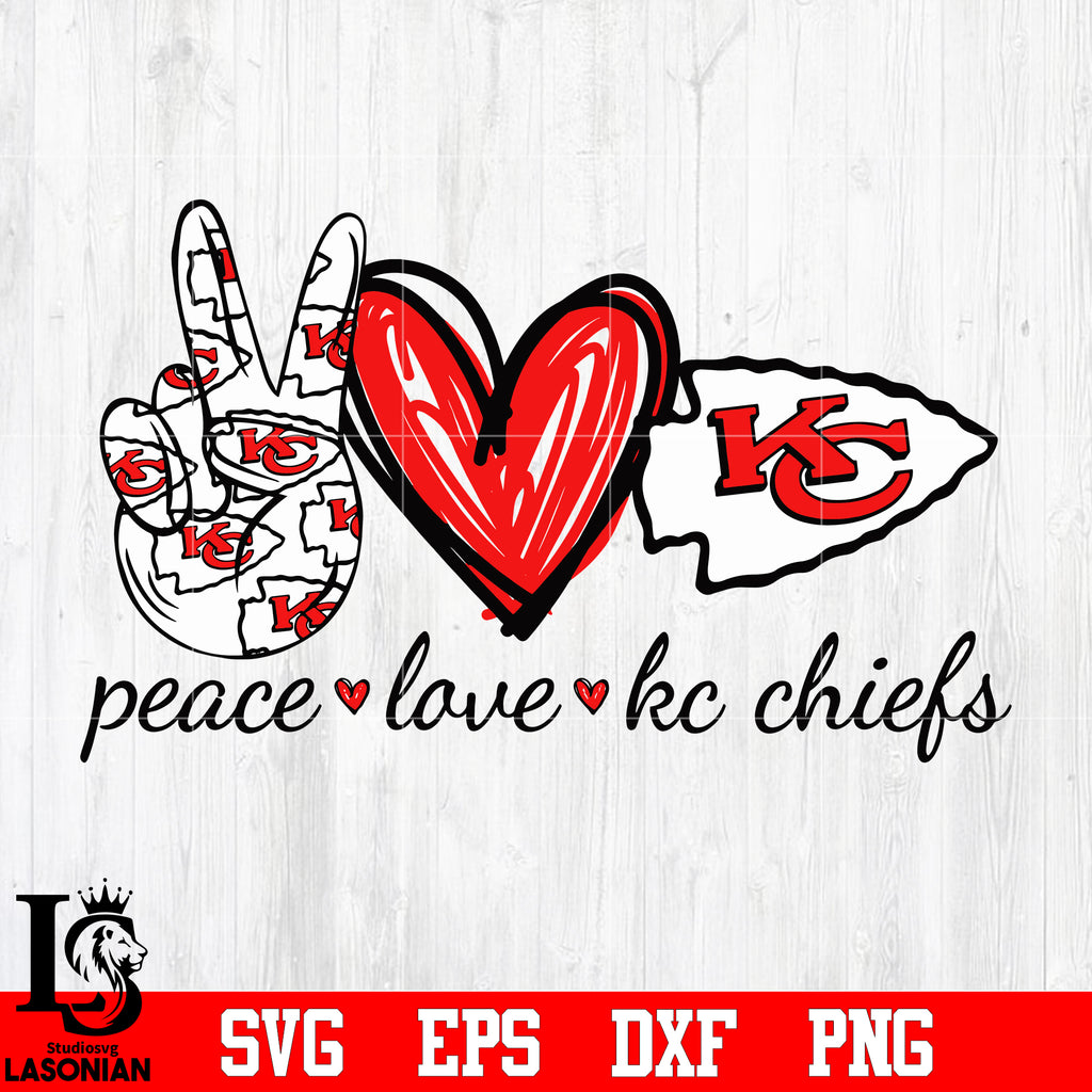 Download Peace Love Kc Chiefs Svg Eps Dxf Png File Lasoniansvg