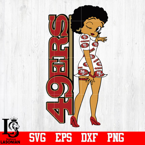 Betty Boop 49ers Jersey Red High Heel · Creative Fabrica