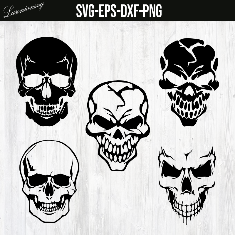 Download Skull Svg Skeleton Svg Skull Clipart Silhouette Cameo Stencil Vinyl Lasoniansvg