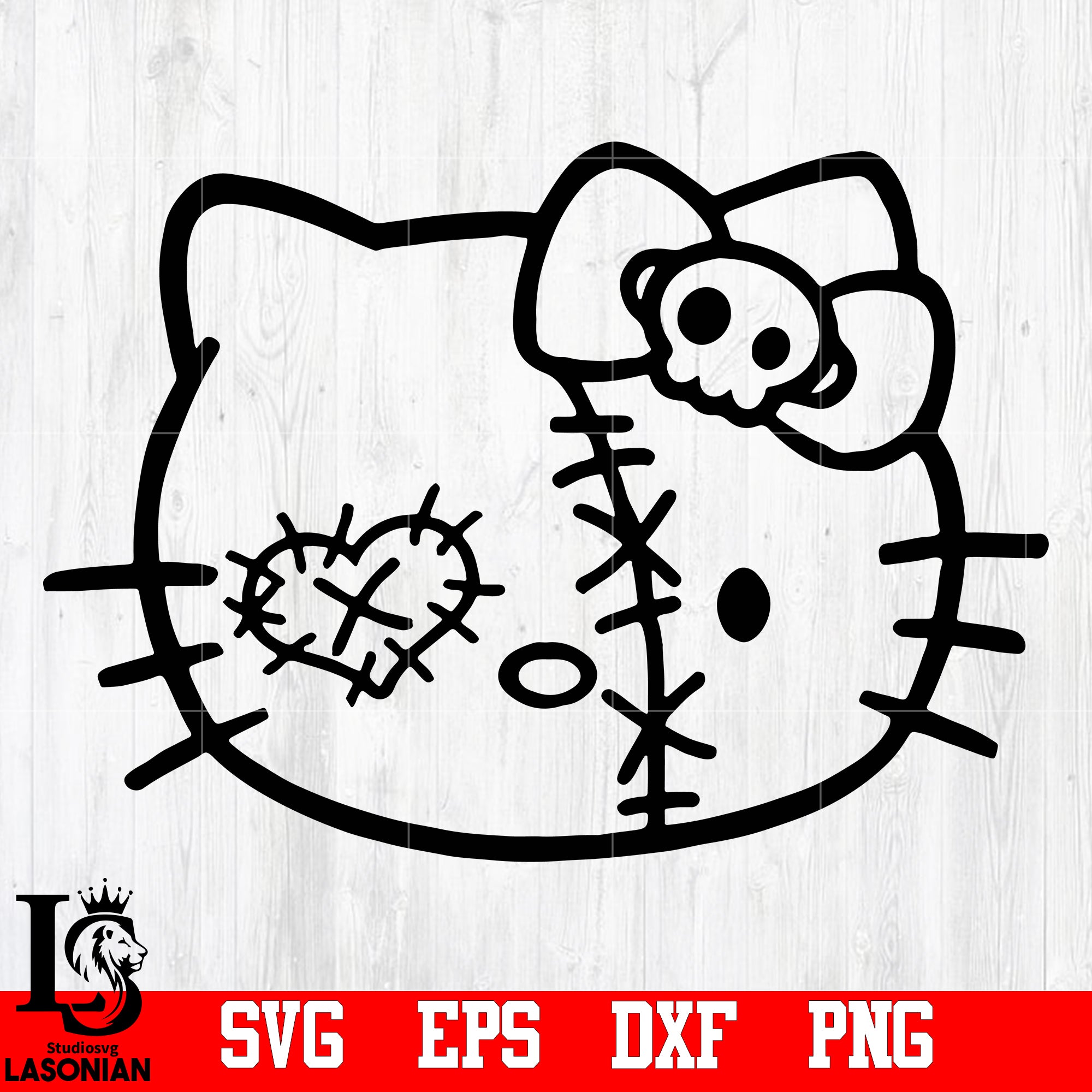 Download Zombie Hello Kitty Face Svg Png Dxf Eps File Lasoniansvg