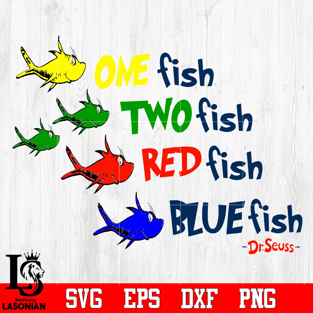 Download One Fish Two Fish Red Fish Blue Fish Svg Dxf Eps Png File Lasoniansvg