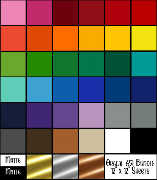 oracal 651 color template