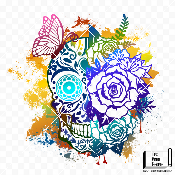 Signature: Floral Skull (Rainbow)